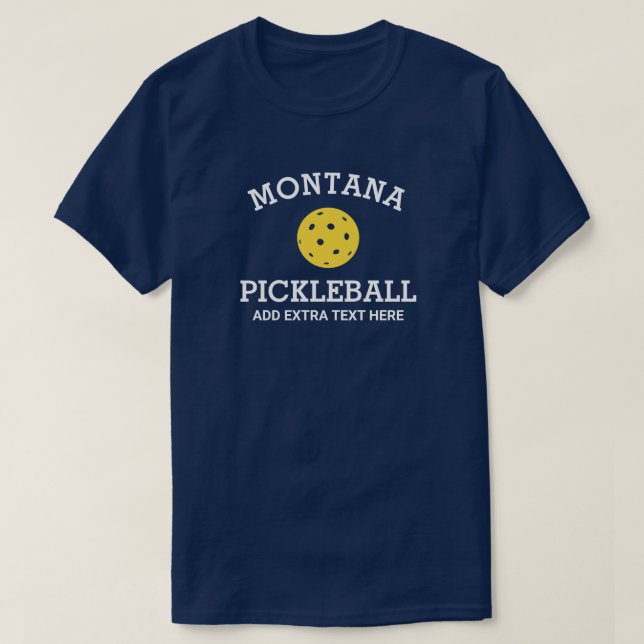 Montana Pickleball Add Klubb Partner Namn Anpassni T Shirt (Design framsida)