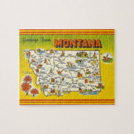 Montana Postcard Karta Jigszle Puzzle Pussel