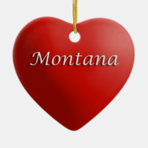 Montana Red Heart Keepsak Ornament