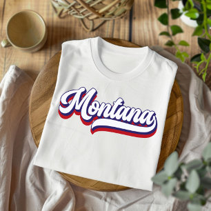 Montana Red White och Blue Vintage Script T-Shirt