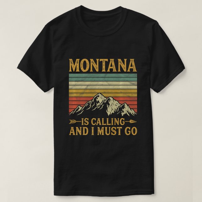 Montana ringer och jag måste gå på premium t shirt (Design framsida)