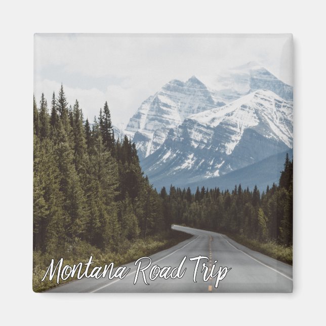 Montana Road Resa Scenia Highway Mountains Magnet (Framsidan)
