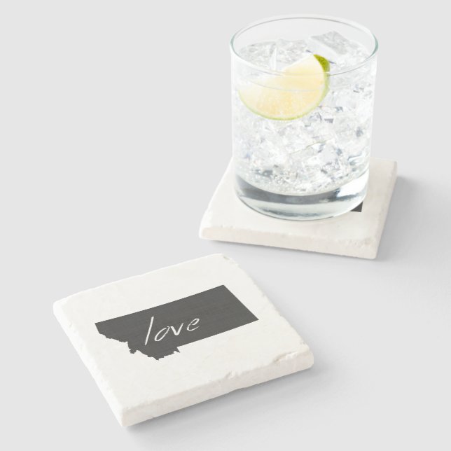 Montana Shaped Black Chalkboard Montanan Kärlek Underlägg Sten (Sidan)