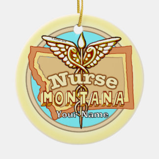Montana Sjuksköterska Caduceus Julgransprydnad Keramik