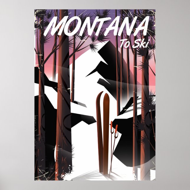 Montana Ski vintage reseaffisch Poster (Framsidan)