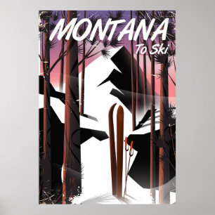 Montana Ski vintage resor poster