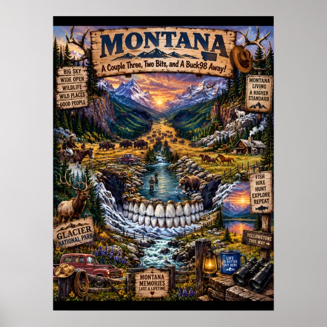 Montana Skull Art Print | State of Mind Poster (Framsidan)