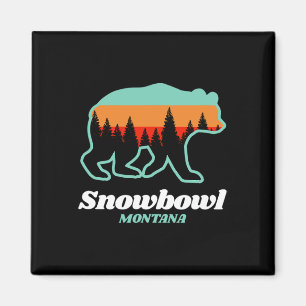Montana Snowbowl Skidning Snowboard Björn  Magnet