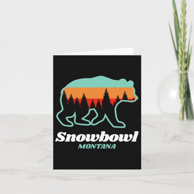 Montana Snowbowl Skiing Snowboarding Bear Kort (Framsida)