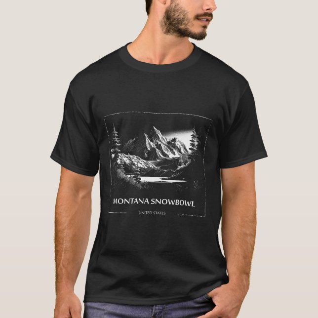Montana Snowbowl United States Ski Skiing Skier  T Shirt (Framsida)