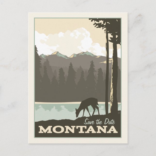 Montana | Spara datum Meddelande Vykort (Framsida)