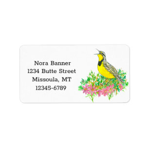 Montana State Bird Bitterroot Returadress Adressetikett