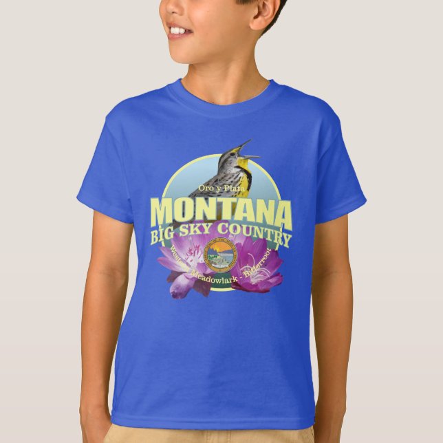 Montana State Bird & Flower T Shirt (Framsida)