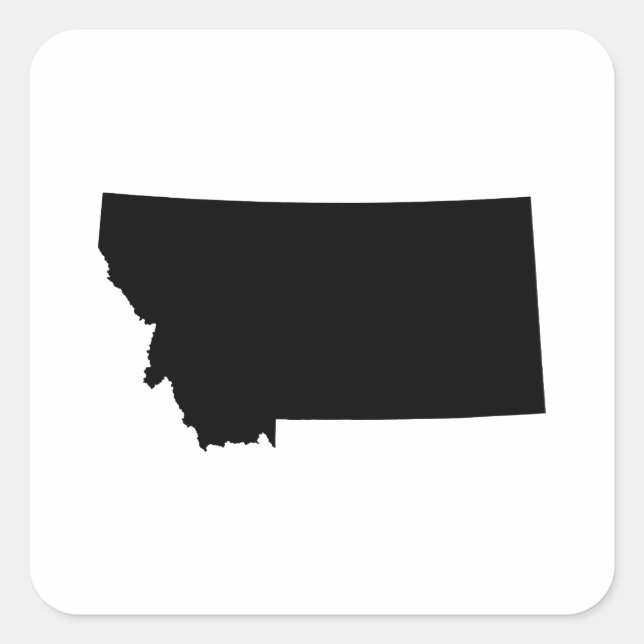 Montana State-kontur Fyrkantigt Klistermärke (Framsida)