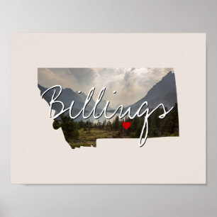 Montana State Photo infoga och namn Poster
