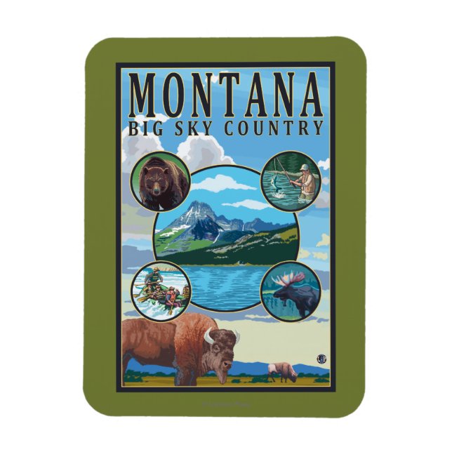 Montana State Scenes Magnet (Vertikal)