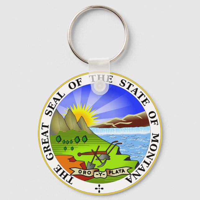 Montana State Seal Keychain Nyckelring (Framsida)