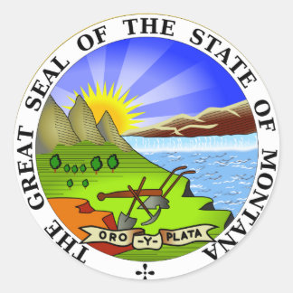 Montana State Seal Runt Klistermärke