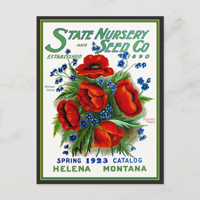 Montana State Seed Magazine Cover Vykort (Framsida)