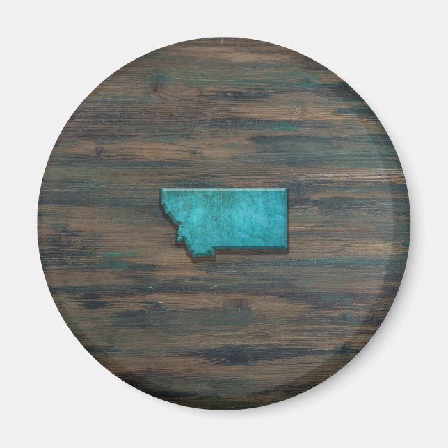 Montana State Shape Teal Magnet (Framsidan)