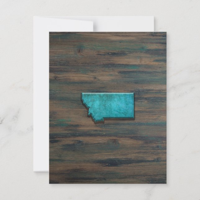 Montana State Shape Teal Tack Kort (Framsida)