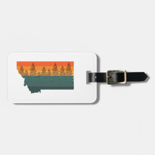 Montana State Träd Silhouette Bagagebricka