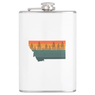 Montana State Träd Silhouette Fickplunta