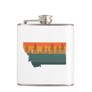 Montana State Träd Silhouette Fickplunta