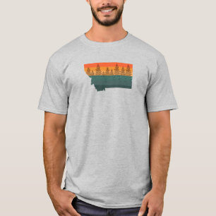 Montana State Träd Silhouette T Shirt