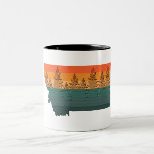 Montana State Träd Silhouette Två-Tonad Mugg