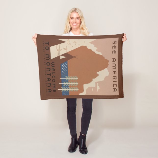 Montana-staten: indiska stammar, bergen, Prairie Fleecefilt (På plats)