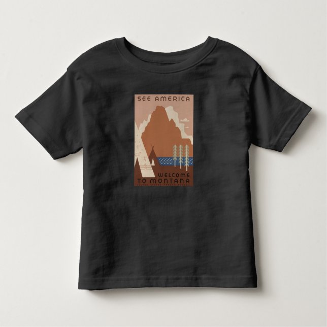 Montana-staten: indiska stammar, bergen, Prairie T Shirt (Framsida)