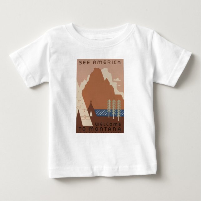 Montana-staten: indiska stammar, bergen, Prairie T Shirt (Framsida)