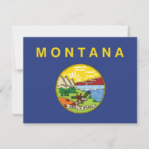 Montana Statens Flagga Big Sky Country Oro Y Plata Vykort
