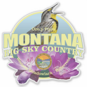 Montana statlig fågel & blomma klistermärken