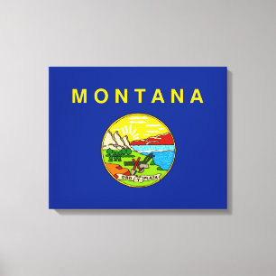 Montana Statlig flagga Design Canvastryck