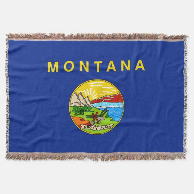 Montana Statlig flagga Design Decor Filt (Framsidan)