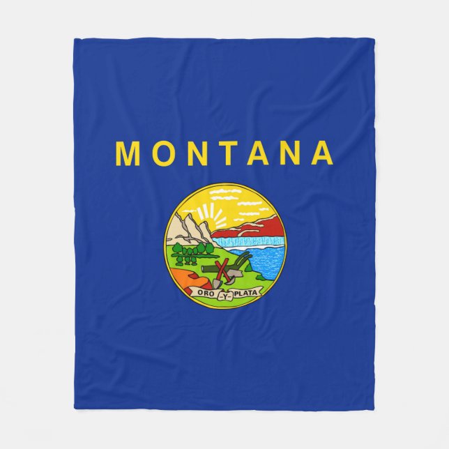Montana Statlig flagga Design Fleecefilt (Framsidan)
