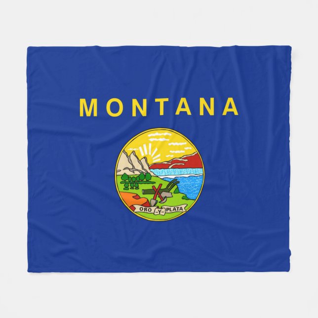 Montana Statlig flagga Design Fleecefilt (Framsidan (Horisontell))
