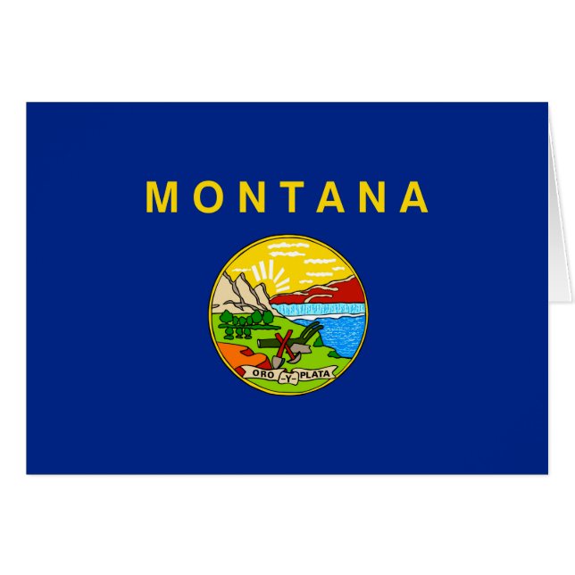 Montana Statlig flagga Design Hälsningskort (Framsidan Horizontal)