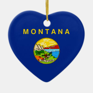Montana Statlig flagga Design Julgransprydnad Keramik
