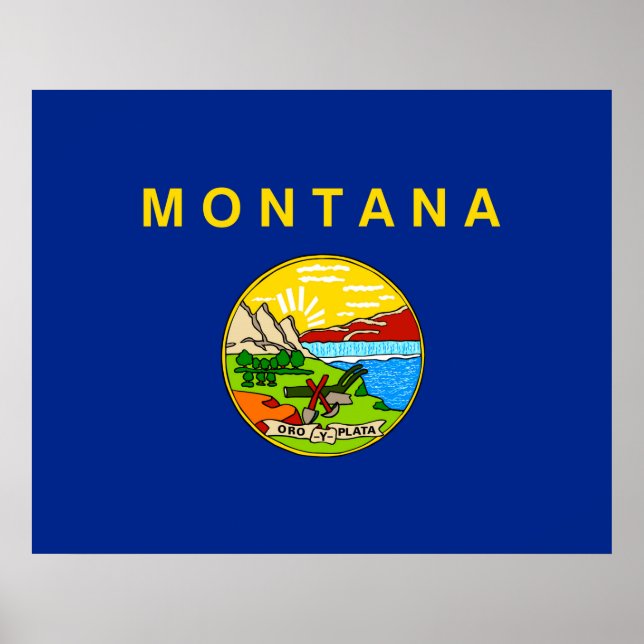 Montana Statlig flagga Design Poster (Framsidan)