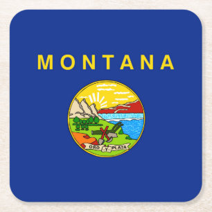 Montana Statlig flagga Design Underlägg Papper Kvadrat