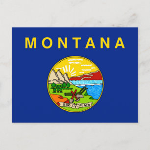 Montana Statlig flagga Design Vykort