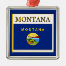 Montana Statlig flagga jul Ornament