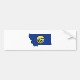 Montana statlig flagga och karta bildekal