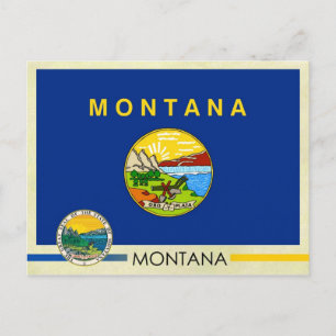 Montana Statlig flagga och Seal Vykort