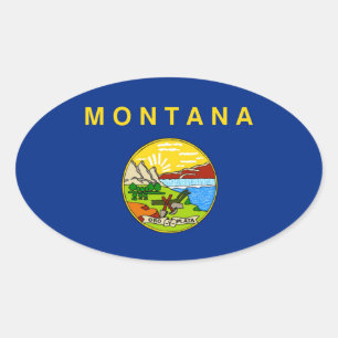 Montana statlig flagga ovalt klistermärke