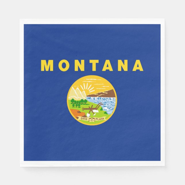 Montana Statlig flagga Pappersservett (Framsidan)