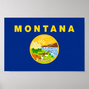 Montana Statlig flagga Poster